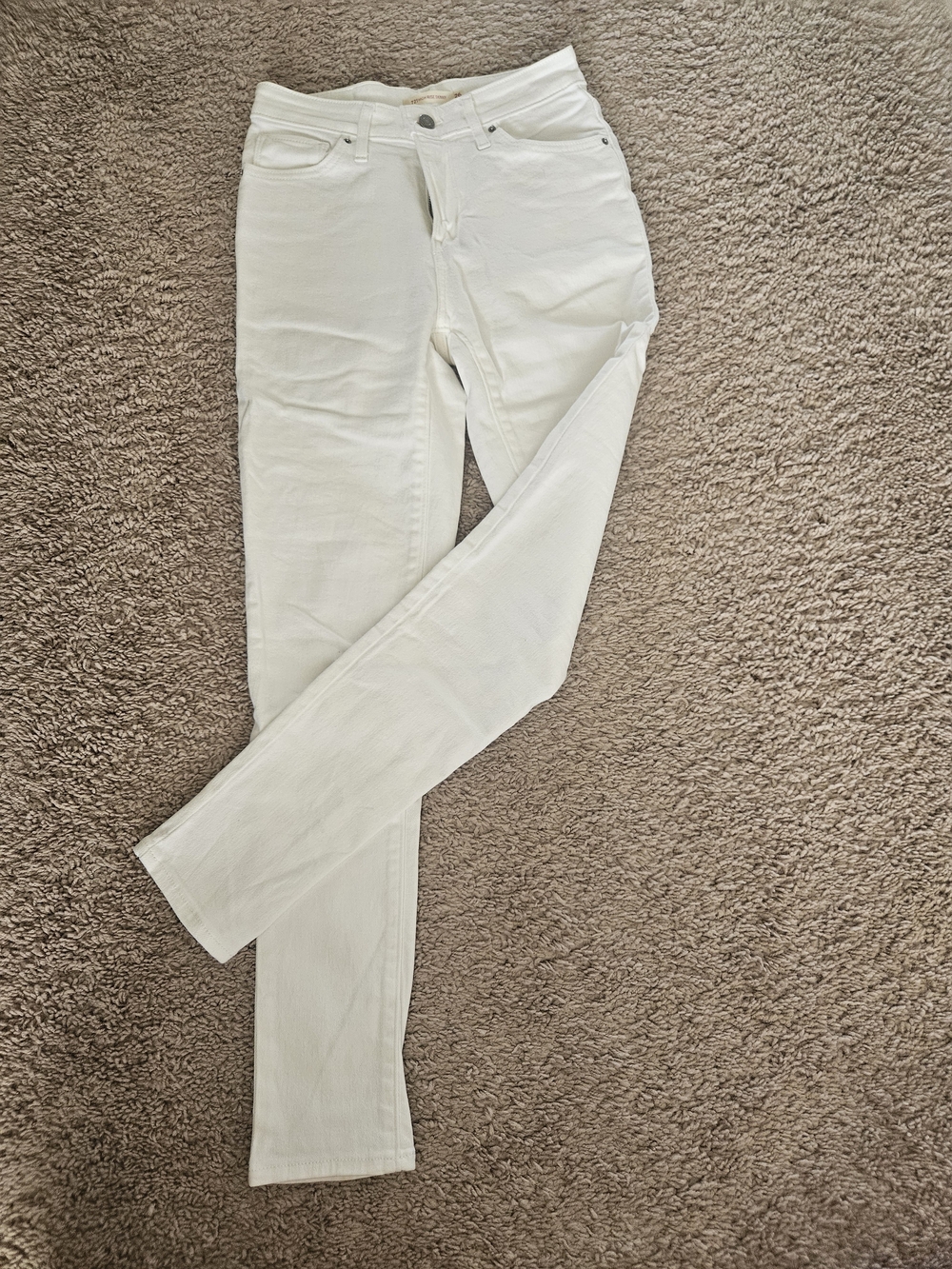 Levi's 721 High Rise Skinny Jeans White Waist 26